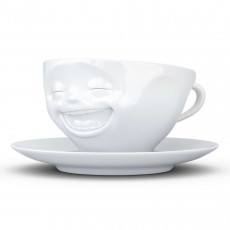 TV Tassen Kaffeetasse weiß lachend 0,20 L
