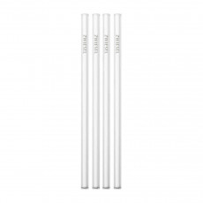 Schott Zwiesel Glastrinkhalme Trinkhalm Glas Set 4-tlg. mit Reinigungsbürste 21 cm