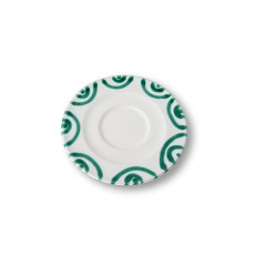 Gmundner Keramik Grüngeflammt Cappuccino-Untertasse Gourmet d: 14 cm