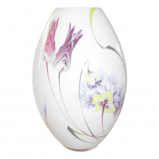 Meissen  'Tulpe und Mohn bunt mit weißem Rand' Vase mit Zertifikat 33 cm