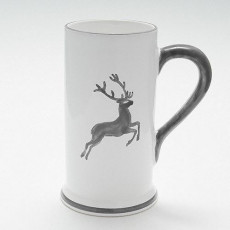 Gmundner Keramik Grauer Hirsch Bierkrug Form-A 0,5 l / h: 17 cm
