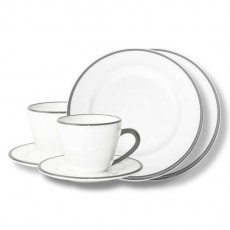 Gmundner Keramik Grauer Rand Breakfast for two Gourmet