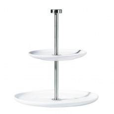 ASA A Table Weiß Etagere zweistufig h: 23,5 cm Oberer Teller: 21 cm / Unterer Teller 26,5 cm
