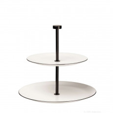 ASA A Table Ligne Noire Etagere zweistufig h: 23,5 cm Oberer Teller: 21 cm / Unterer Teller 26,5 cm
