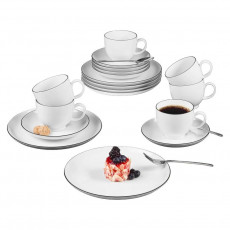 Seltmann Weiden Lido Black Line Kaffee-Set rund 18-tlg.