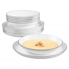 Seltmann Weiden Lido Black Line Speise-Set rund 12-tlg.