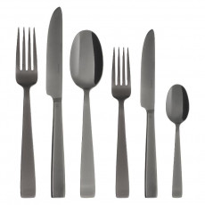 Sambonet Flat - Edelstahl / PVD schwarz Besteckset 36-tlg Vollheft / Monoblock