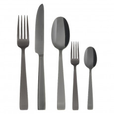 Sambonet Flat - Edelstahl / PVD schwarz Besteckset 30-tlg Vollheft / Monoblock