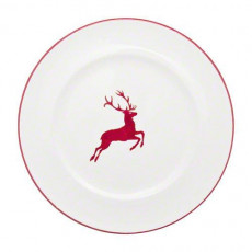 Gmundner Keramik Rubinroter Hirsch Speiseteller Gourmet d: 27 cm / h: 2 cm