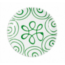 Gmundner Keramik Grüngeflammt Dessertteller / Frühstücksteller Cup d: 20 cm / h: 2,6 cm