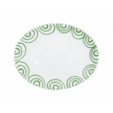 Gmundner Keramik Grüngeflammt Platte oval 33x26x2,5 cm