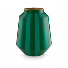 Pip Studio Love Birds Dark Green Metall Vase Streifen Grün 29 cm