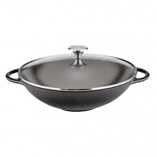 Küchenprofi Wok mit Glasdeckel Provence Schwarz d: 30 cm / h: 9 cm