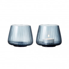 Bitz Kusintha - Glas blue Teelichthalter Set 2-tlg.