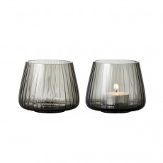Bitz Kusintha - Glas smoke Teelichthalter Set 2-tlg. 