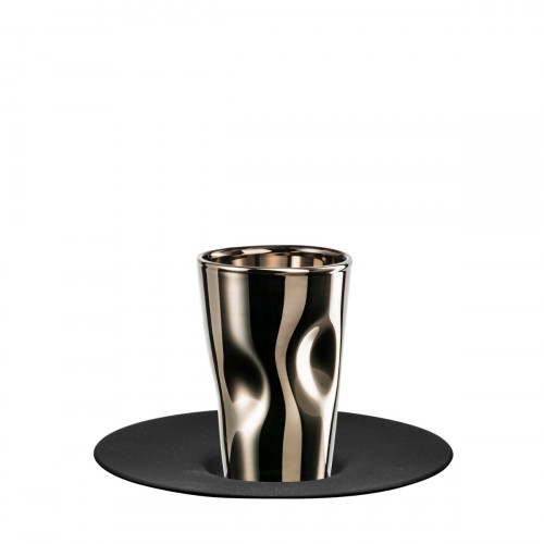 Eisch Unik Platina eszpresszópohár fekete alátéttel 100 ml / h: 8,5 cm / d: 12,5 cm