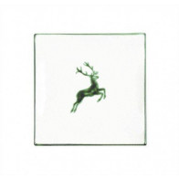 Gmundner Keramik Grüner Hirsch Desszerttányér / reggelitányér 20x20x2,6 cm