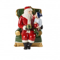 Villeroy & Boch Christmas Toys Mikulás a széken - zenélő dobozzal 'Boldog Karácsonyt kívánunk' 10x10x15 cm