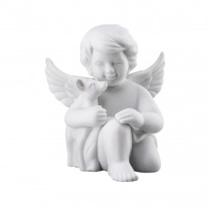 Rosenthal Engel mit Bambi groß weiß matt 14 cm