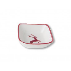 Gmundner Keramik Bordeauxroter Hirsch Négyzetes tál 9x9x3,4 cm