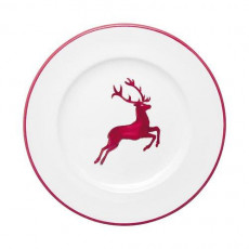Gmundner Keramik Rubinroter Hirsch Desszerttányér / reggelitányér Gourmet d: 22 cm / h: 2,2 cm