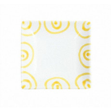 Gmundner Keramik Gelbgeflammt Rágcsálótál 11x11x2,8 cm