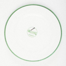 Gmundner Keramik Grüner Rand Desszerttányér / reggelitányér Gourmet d: 22 cm / h: 2,2 cm