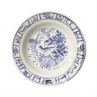 Gien Fayencerie Oiseau Bleu monochrome Piatto di zuppa 23 cm