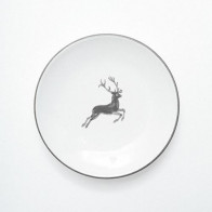 Gmundner Keramik Grauer Hirsch Piatto tazza da caffè/te d: 15 cm / h: 2,5 cm