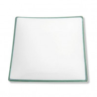Gmundner Keramik Grüner Rand Piatto per dessert / piatto per colazione 20x20x2,6 cm