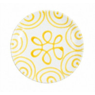 Gmundner Keramik Gelbgeflammt Piatto per dessert / Piatto per la colazione Cup d: 20 cm / h: 2,6 cm