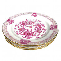 Meissen Neuer Ausschnitt - Indische Malerei purpur Goldpunkte mit Goldrand Piatto piano 18 cm Set da 3 pezzi