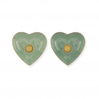 Pip Studio Lily & Lotus Kerzenständers Metall Herz Grün  Set 2-tlg.