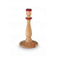 Pip Studio Kerzenhalter Holz Natur-Rot 25 cm