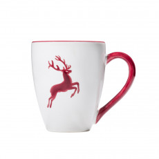 Gmundner Keramik Bordeauxroter Hirsch Tazza per la colazione Max 0,3 L / h: 10,5 cm