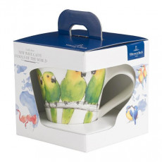 Villeroy & Boch New Wave Caffè Animals of the World - Braunwangensittich Tazza con manico in confezione regalo 0,30 L