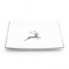 Gmundner Keramik Grauer Hirsch Piatto quadrato 31x31x2,8 cm