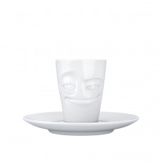 Fiftyeight Products TV Tassen Tazza da caffè TV con manico bianca birichina 80 ml