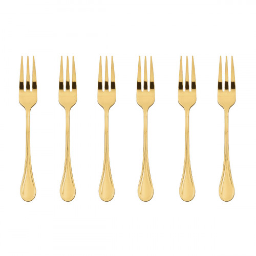 Sambonet Royal Edelstahl PVD / Gold 6개 세트 케이크 포크