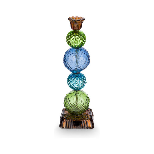 Pip Studio Love Birds Dark Green Kerzenständer Glas Perlen Blau/Grün 30 cm