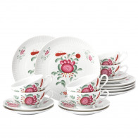 Seltmann Weiden Amina Ostfriesenrose 대형 티 세트, 18개