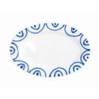 Gmundner Keramik Blaugeflammt 깃발이 달린 오벌 플레이트 Gourmet 21x14x2,1 cm