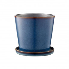 Bitz Gastro dark blue / black 화분 - 밑그릇이 있는 허브 화분 d: 14 cm / h: 12,5 cm