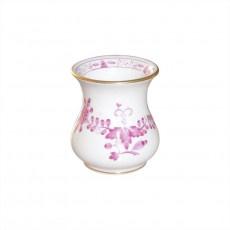 Meissen Neuer Ausschnitt - Indische Malerei 2 mit Kante purpur Goldpunkte mit Goldrand Vase 6 cm