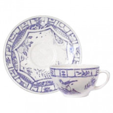 Gien Fayencerie Oiseau Bleu monochrome 커피/차 접시 15.2 cm
