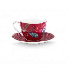 Pip Studio Blooming Tales Dark Red 찻잔, 2개 세트