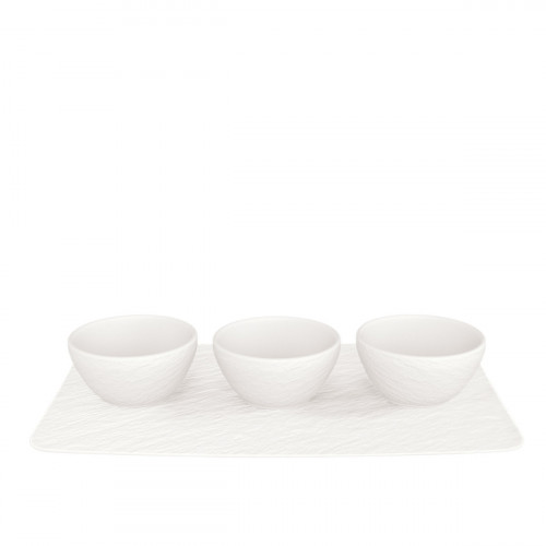 Villeroy & Boch Manufacture Rock blanc Set van 4 dipschaaltjes