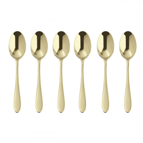 Sambonet Velvet Roestvast staal PVD / champagerfarben Set van 6 koffielepels