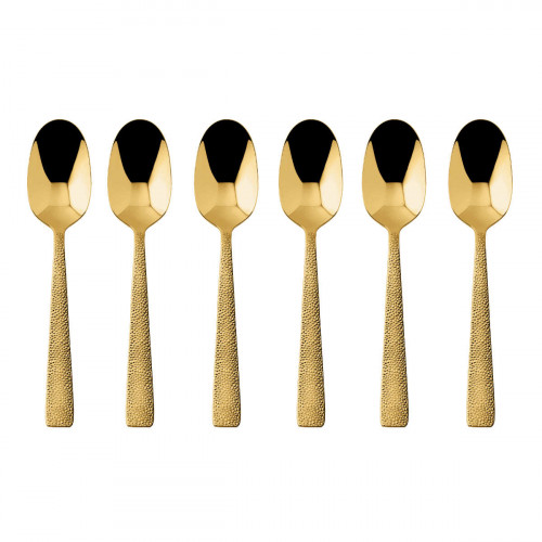 Sambonet Siena Roestvast staal PVD / Goud Set van 6 koffielepels