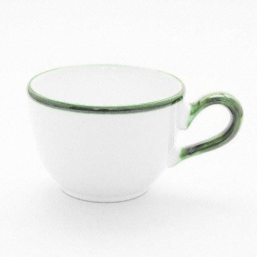 Gmundner Keramiek Grüner Rand Koffiekopje glad 0,19 L / h: 6,6 cm